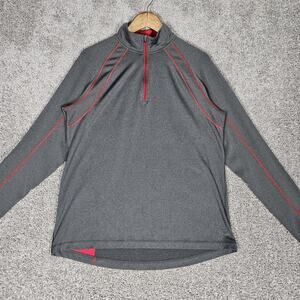 REI Sweatshirt Mens Large Gray Airflyte Quarter Zip Pullover Gorpcore Outdoors